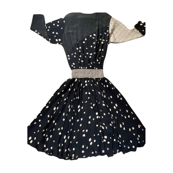 Carole Little Patchwork Geometric Midi dress with Shoulder Pads Size 14 - Picture 11 of 12